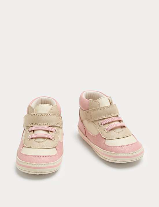 Baby Riptape High Top Trainer Pram Shoes (0-18 Mths)