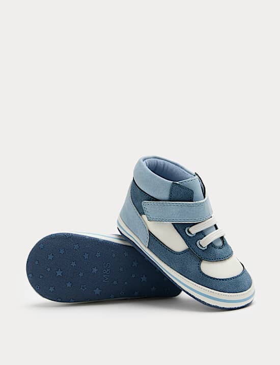 Baby Riptape High Top Trainer Pram Shoes (0-18 Mths)