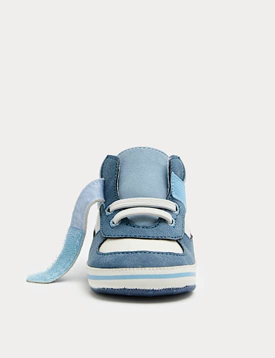 Baby Riptape High Top Trainer Pram Shoes (0-18 Mths)