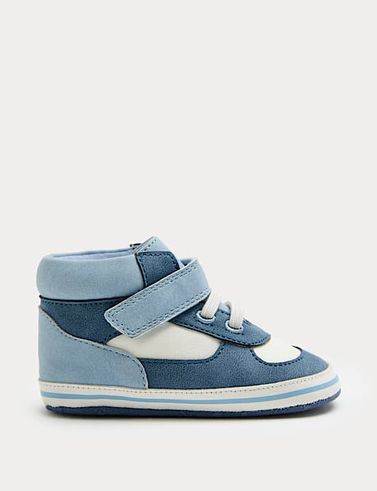 Baby Riptape High Top Trainer Pram Shoes (0-18 Mths)