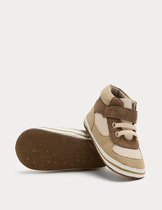 Sepatu Trainer Bayi Atasan Tinggi dengan Pita Rekat untuk Bayi (0-18 Bln)