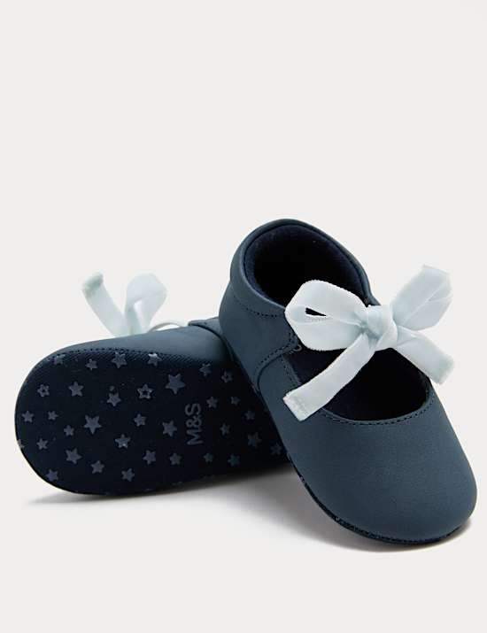Baby Ballet Bow Pram Shoes (0-18 Months)