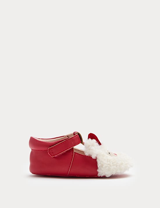 Baby Santa T Bar Riptape Pram Shoes (0-18 Mths)