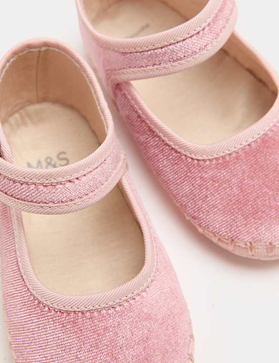 Baby Velvet Stitch Pram Ballet Shoes (0-18 Months)
