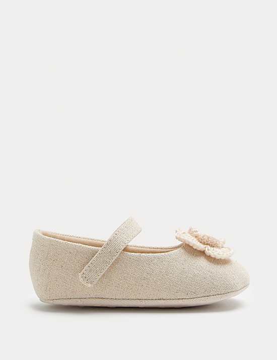 Baby Flower Ballet Pram Shoes (0-18 Mths)