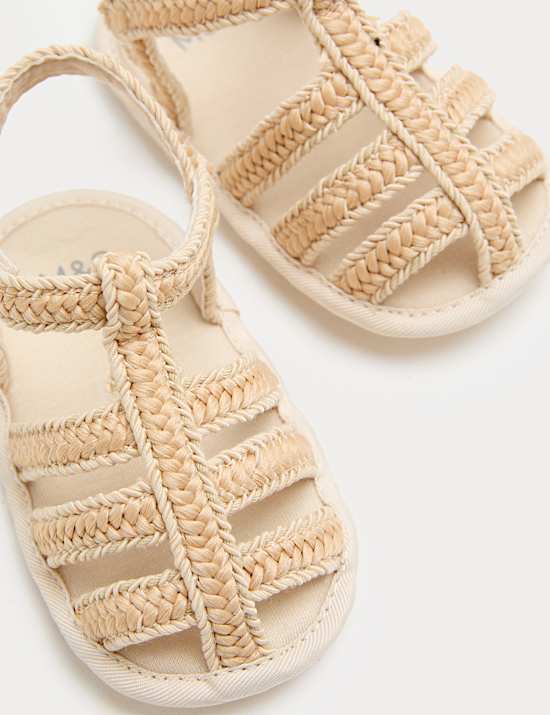 Baby Braided Riptape Fisherman Pram Sandals (0-18 Mths)