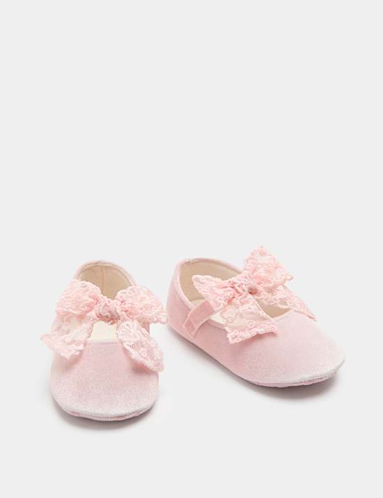 Baby Lace Ballet Pram Shoes (0-18 Mths)