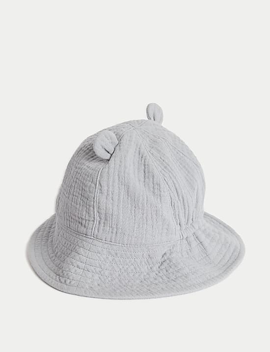Kids' Pure Cotton Bear Sun Hat (0-3 Yrs)