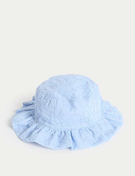 Dětský vyšívaný klobouk proti slunci, s vysokým podílem bavlny (0–3 roky)