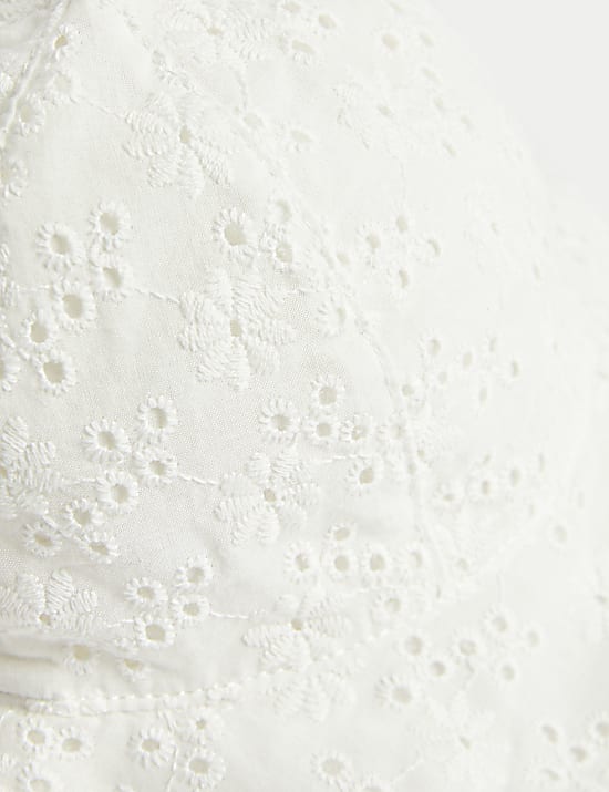 Pure Cotton Embroidered Sun Hat (0-1 Yrs)