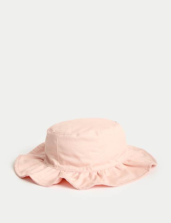 Kids' Pure Cotton Frill Sun Hat (0-3 Yrs)