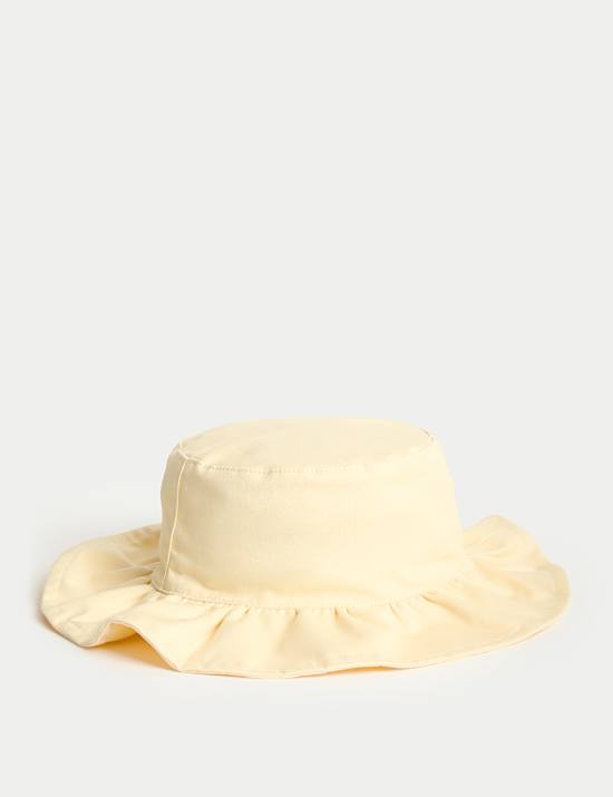 Kids' Pure Cotton Frill Sun Hat (0-3 Yrs)