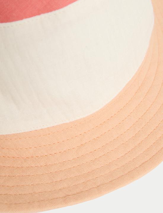 Kids' Pure Cotton Colour Block Bucket Hat (0-3 Yrs)