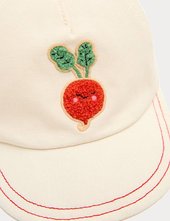 Pure Cotton Radish Badge Cap (0-36 Mths)
