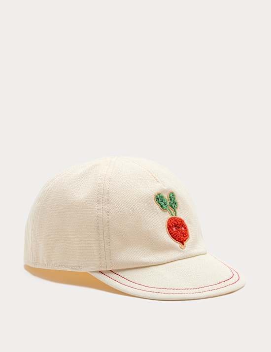 Pure Cotton Radish Badge Cap (0-36 Mths)