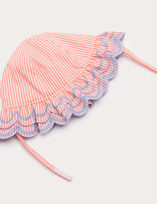 Gorro de pescador con volante doble para beb&eacute; (0-3 a&ntilde;os)