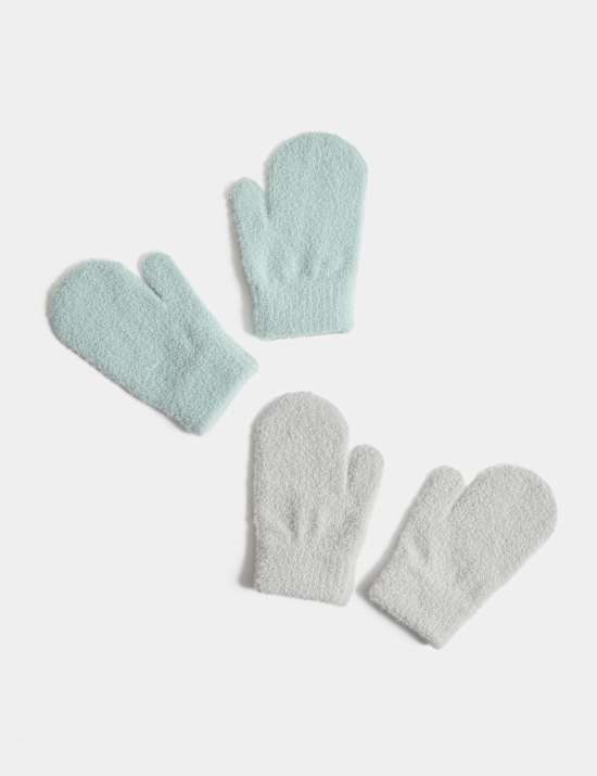 Baby 2pk Ribbed Mittens