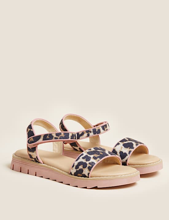 Sandales enfants &agrave; bande auto-agrippante et imprim&eacute; animal (du 32 au 39,5)