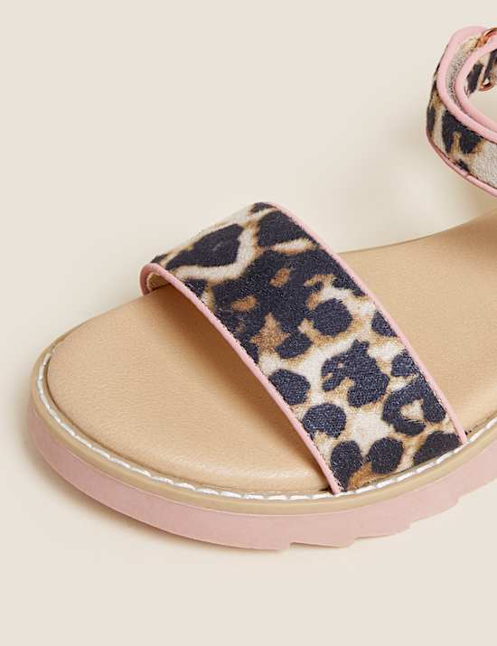 Sandales enfants &agrave; bande auto-agrippante et imprim&eacute; animal (du 32 au 39,5)