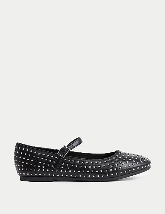 Kids' Studded Ballet Pumps (1 Large - 6 Large)