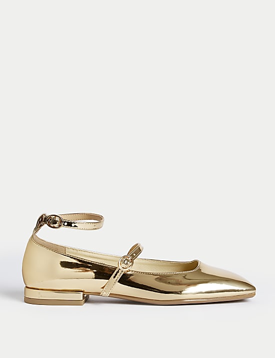 Kids' Metallic Ballet Pumps (1 Large - 6 Large)