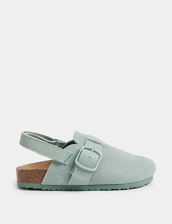 Kids Suede Riptape Clogs (4 Small - 2 Large)