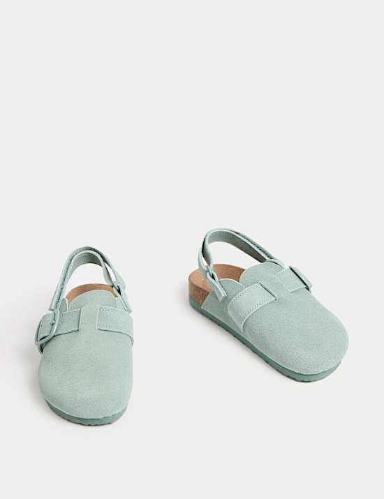 Kids Suede Riptape Clogs (4 Small - 2 Large)