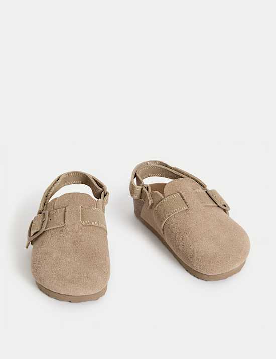 Kids Suede Riptape Clogs (4 Small - 2 Large)