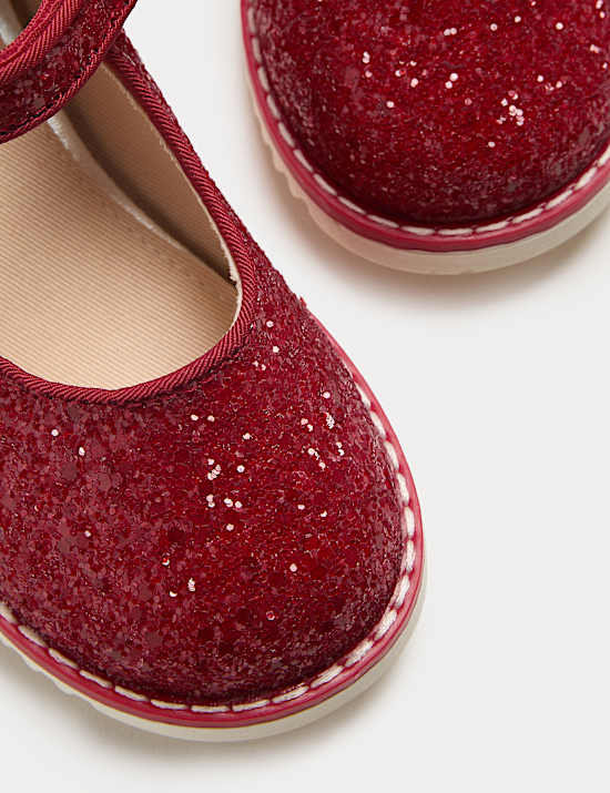 Kids' Glitter Mary Jane Shoes (4 Small - 2 Large)