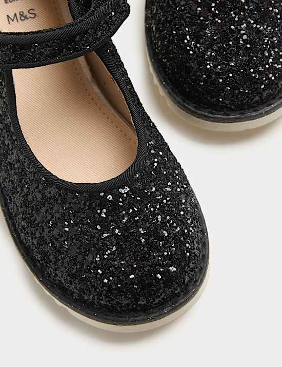 Zapatos infantiles Mary Jane con brillos (4 pequeño-2 grande)