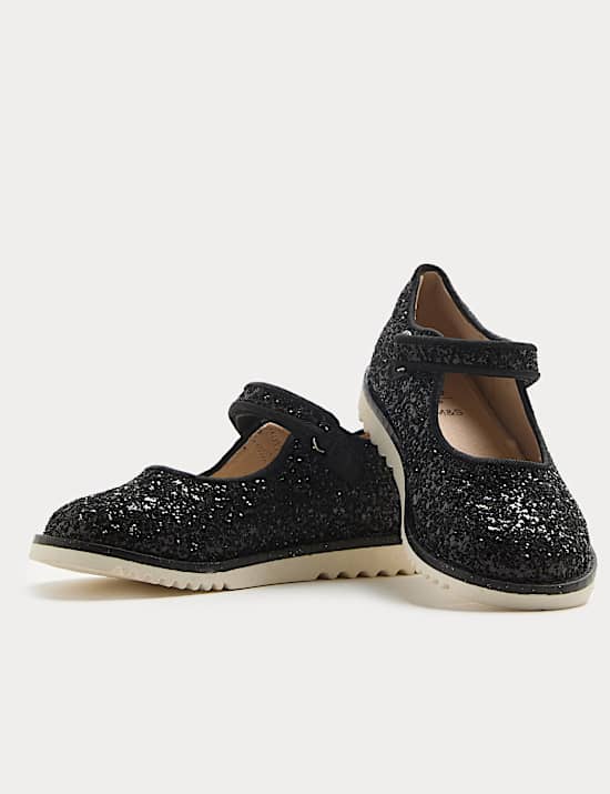 Zapatos infantiles Mary Jane con brillos (4 pequeño-2 grande)
