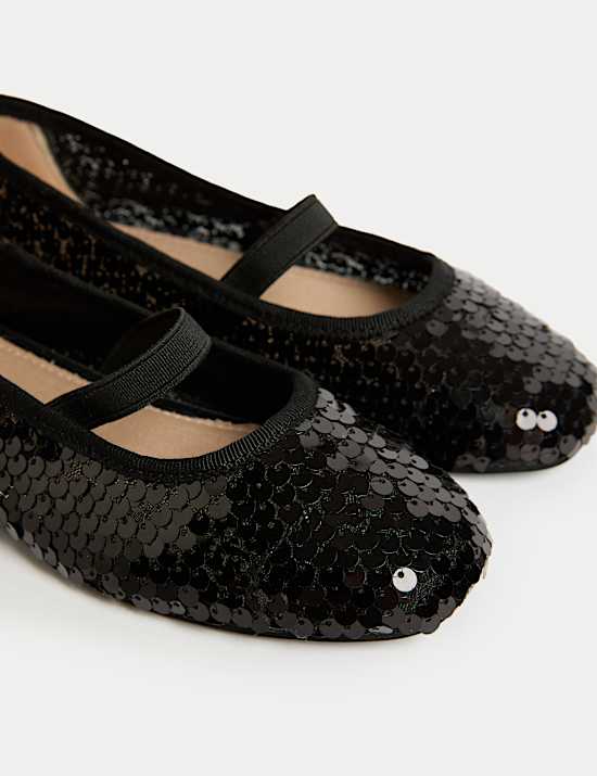 Kids' Sequin Ballet Pumps (4 Small - 2 Large)