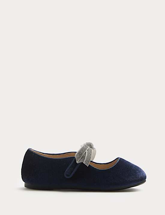Ballerines enfants en velours à nœud (du 20,5 au 34,5)