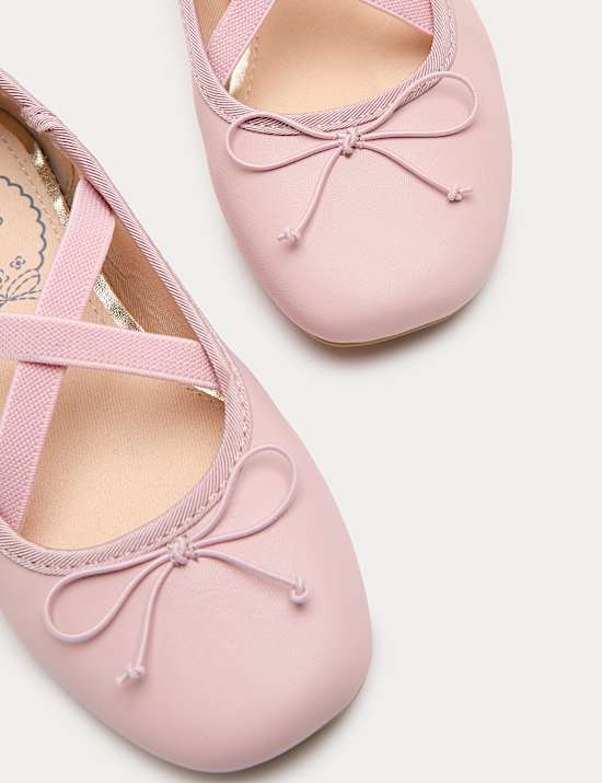 Kids' Square Toe Ballet Shoes (4 Small - 6 Large)