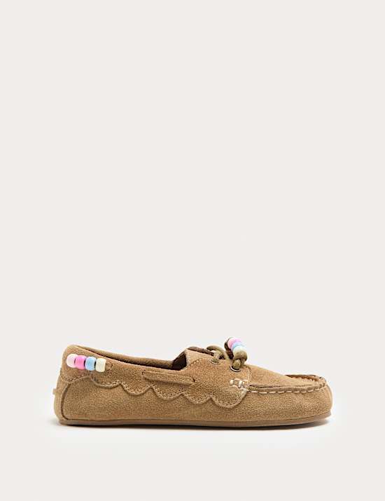 Kids' Suede Charm Boat Shoes (10 Small - 4 Large)