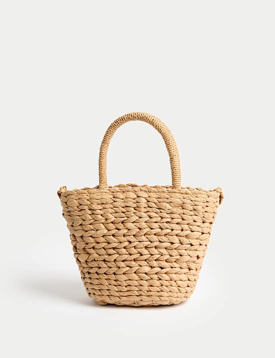 Kids' Cherry Straw Basket Bag