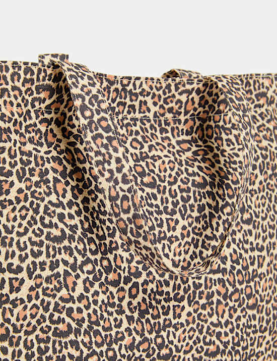 Sac fourre-tout enfant 100 % coton à motif léopard