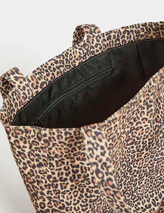 Sac fourre-tout enfant 100 % coton à motif léopard