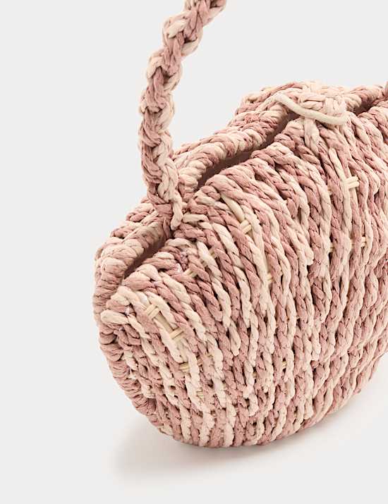 Kids' Shell Frame Handheld Straw Bag