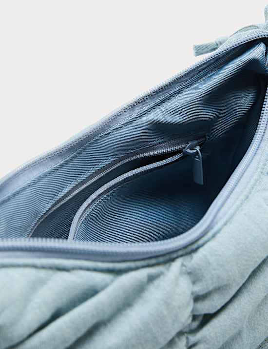 Textured Crossbody Ruched Bag