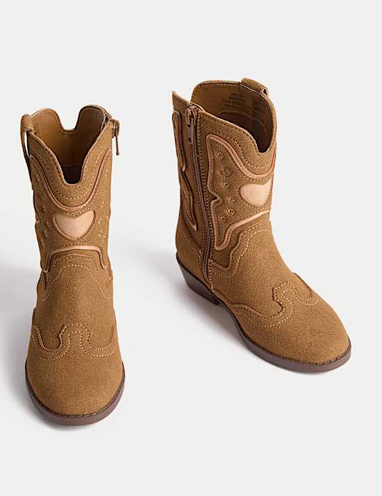 Botas infantiles a media pierna de ante (4 pequeño - 6 grande)