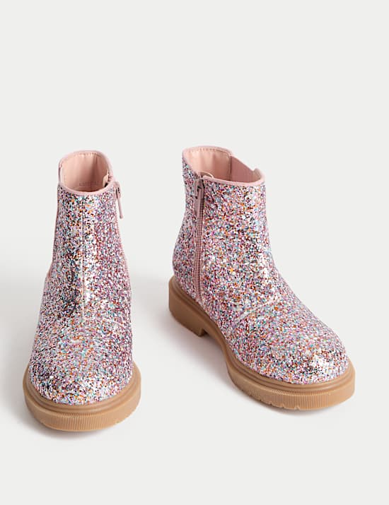 Kids' Glitter Chelsea Boots (4 Small - 2 Large)