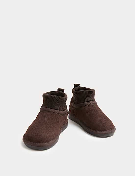 Stiefeletten zum Drüberstreifen aus Wildleder für Kinder (20,5–39,5)