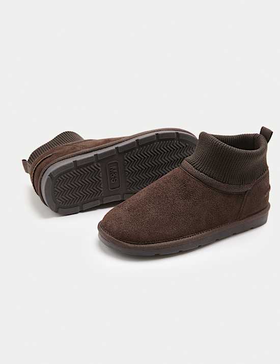 Stiefeletten zum Drüberstreifen aus Wildleder für Kinder (20,5–39,5)