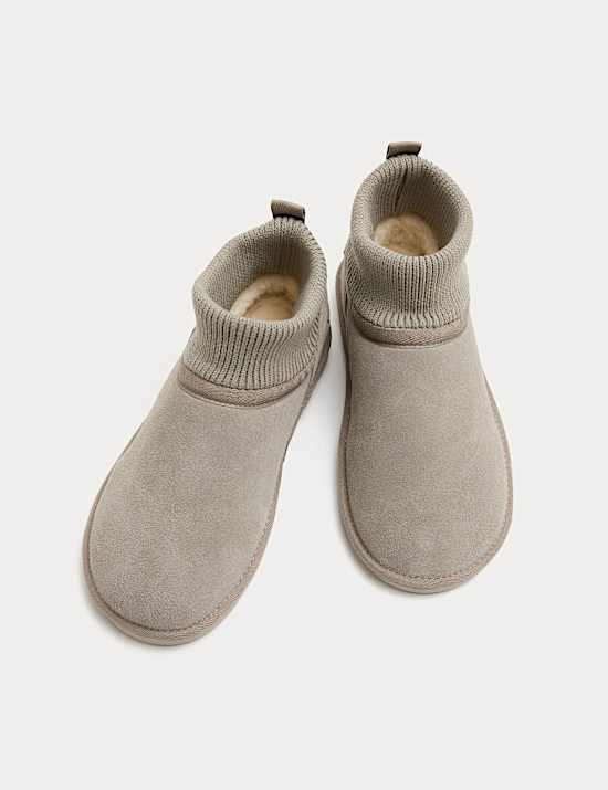 Stiefeletten zum Drüberstreifen aus Wildleder für Kinder (20,5–39,5)