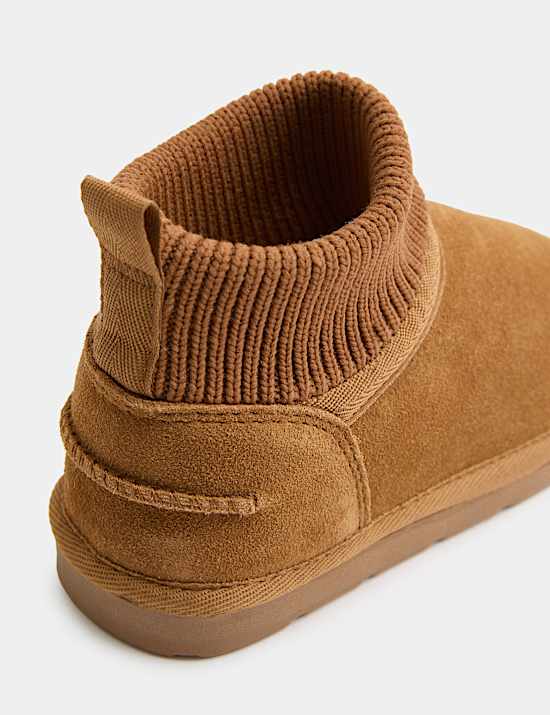 Kids' Suede Pull-On Ankle Boots (4 Small - 6 Large)