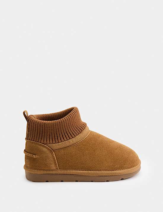 Kids' Suede Pull-On Ankle Boots (4 Small - 6 Large)