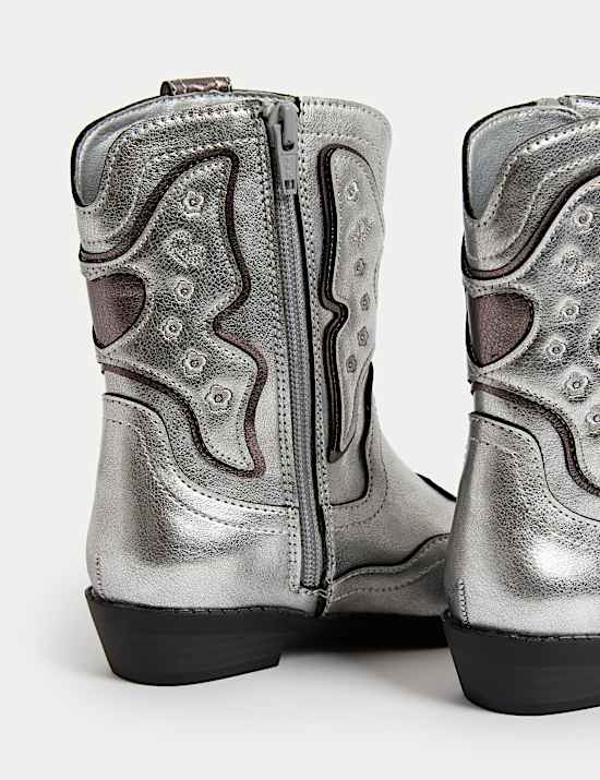 Metallic-Western-Stiefel für Kinder (20,5–39,5)
