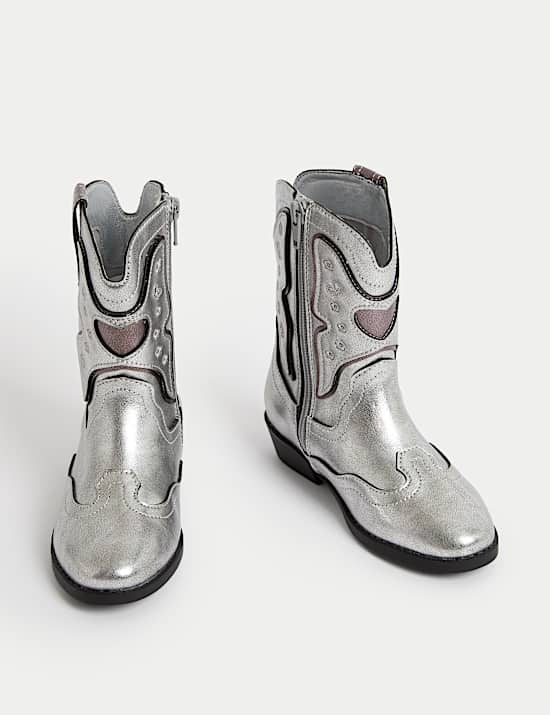 Metallic-Western-Stiefel für Kinder (20,5–39,5)