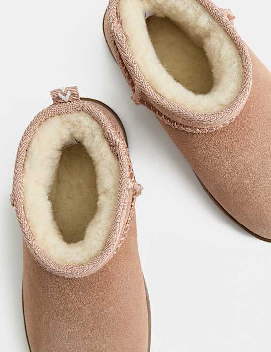 Kids' Suede Warm Lined Pull On Boots (4 Small - 6 Large)